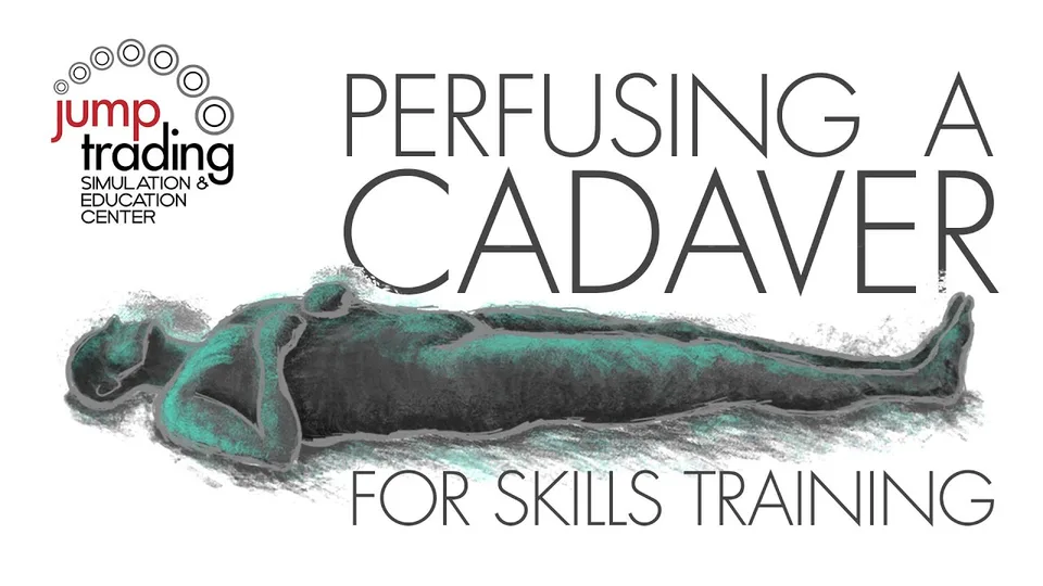 Illustrated title frame for a Jump Trading Simulation and Education Center clinical-skills training video.